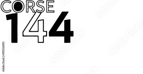 Bold numbers and outlined text on a white background