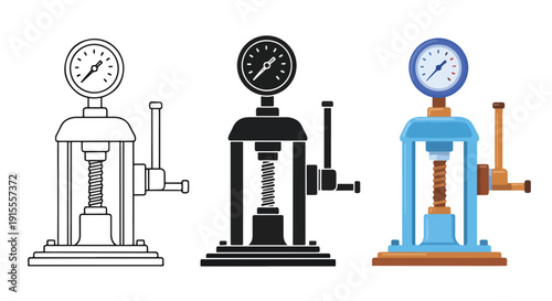 Pressure gauge vector icon set flat design illustration - Vector icon Set - Stickers and Clipart - PNG and SVG Icon collection - Lineal icons - logo template