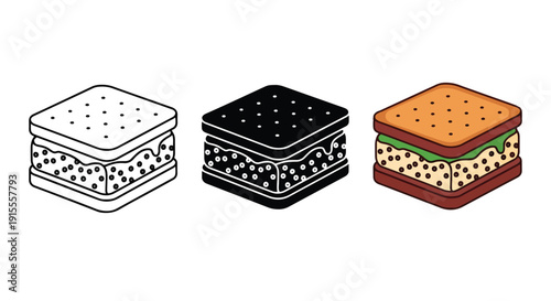 sandwich layers food icon vector illustration - Vector icon Set - Stickers and Clipart - PNG and SVG Icon collection - Lineal icons - logo template