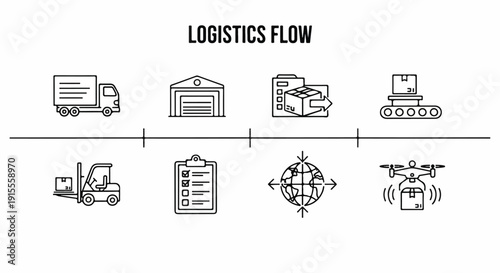 Illustrated representation of the logistics flow process Vector