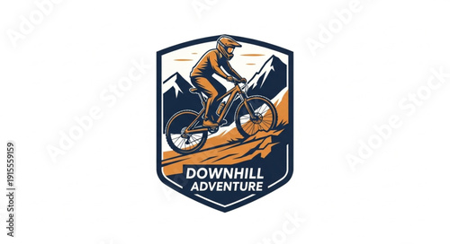 Downhill Mountain Bike Logo Design.