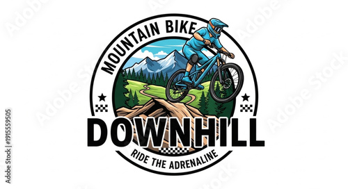 Downhill Mountain Bike Logo Design.