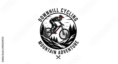 Downhill Cycling Mountain Bike Logo.