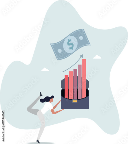 Investment profit growth, financial advisor or wealth management, make money to get rich or increase earning or income concept.person's life situation and his activities.