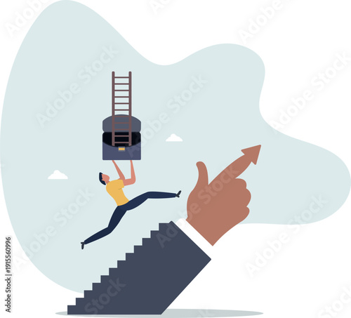 Success step, leadership or career path growth direction, motivation and determination to grow and success,person's life situation and his activities.