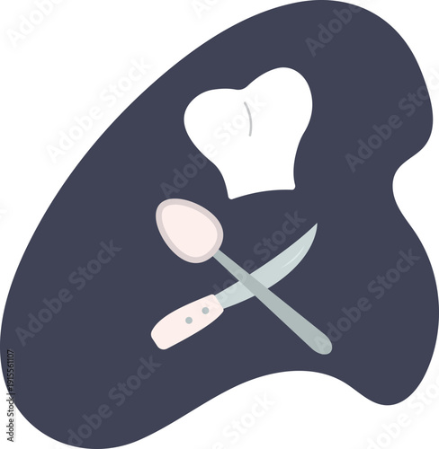 Culinary icons. Concept of cooking and accessories for the chef.logo for design.