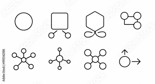 A collection of various molecular structures and chemical symbols Vector