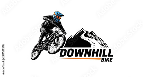 Downhill Mountain Bike Rider Illustration.