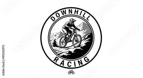 Downhill Mountain Bike Racing Logo.