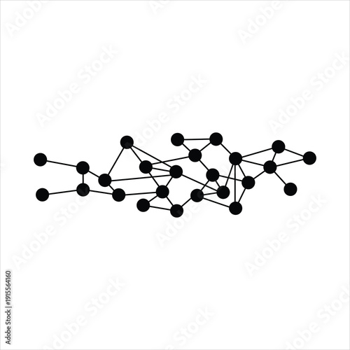 Abstract Digital Network of Connected Points and Lines Representing Data, Blockchain, or Neural Connections