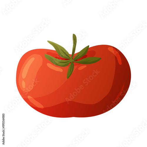 A fresh summer vegetables red tomato . Perfect for salad recipes, organic food branding, and market signs.
