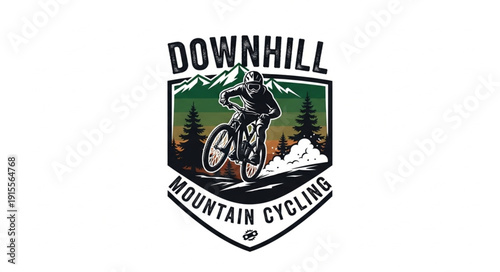 Downhill Mountain Cycling Logo Design.