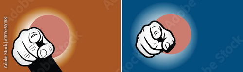 Pointing Hand Gesture with Target Circle Attention Concept Banner