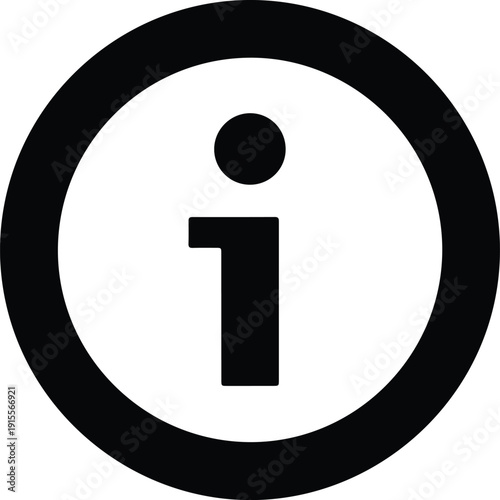 silhouette information icon symbol inside a black circular frame vector design