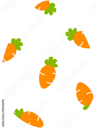 Easter Egg with Cute Carrot Pattern Cartoon Illustration Spring Holiday Clipart