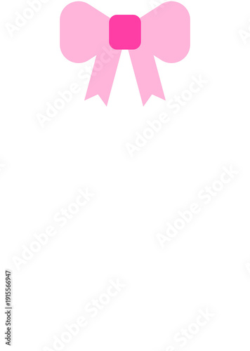Easter Egg with Pink Bow Cute Cartoon Spring Holiday Illustration