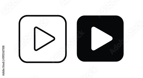 Play pause icons flat design vector illustration - Vector icon Set - Stickers and Clipart - PNG and SVG Icon collection - Lineal icons - logo template