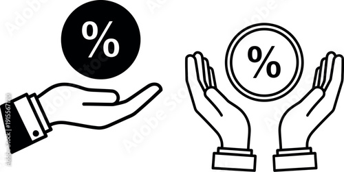 Handshake depicting exchange of interest or percentage between two parties