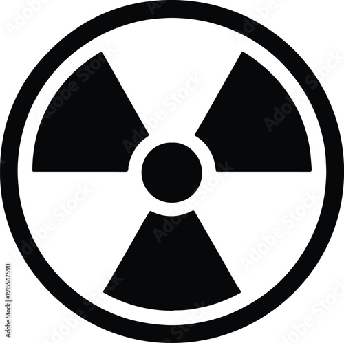 silhouette of a universal radioactive hazard warning sign icon vector design