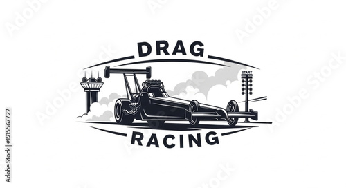 Drag Racing Car Logo Design.