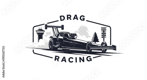 Drag Racing Car Logo Design.