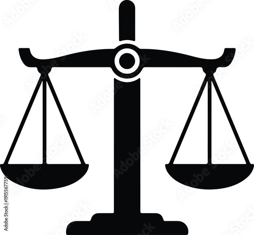 silhouette of scales of justice for legal law court vector design