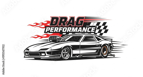 Drag Racing Car Performance Vector.