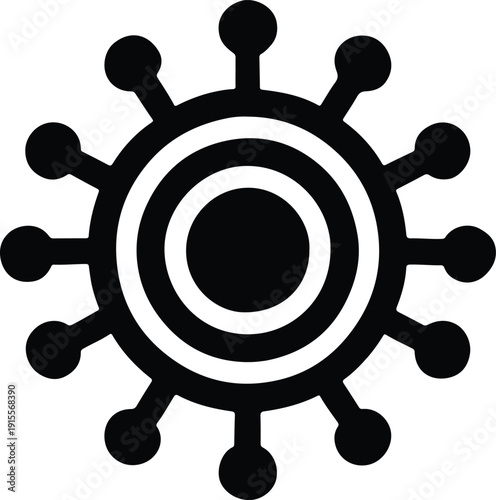 silhouette virus microorganism icon for medical and scientific research projects vector design