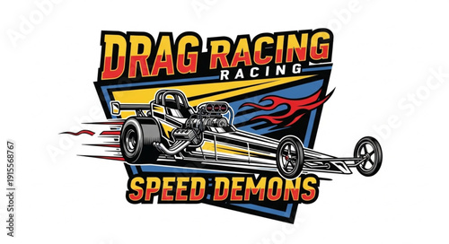 Drag Racing Car Illustration Design.