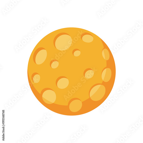 A simple illustration of a bright orange sphere with numerous circular indentations
