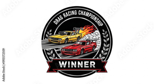 Drag Racing Championship Winner Logo.