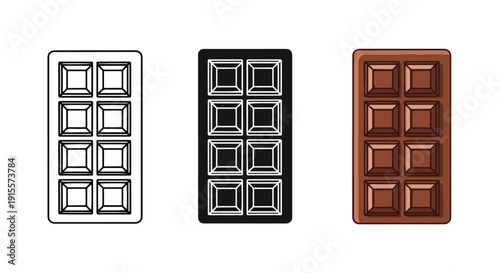Chocolate bar molds vector icon flat design illustration - Vector icon Set - Stickers and Clipart - PNG and SVG Icon collection - Lineal icons - logo template