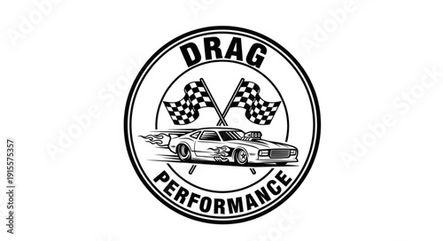 Drag Racing Performance Car Logo Design.