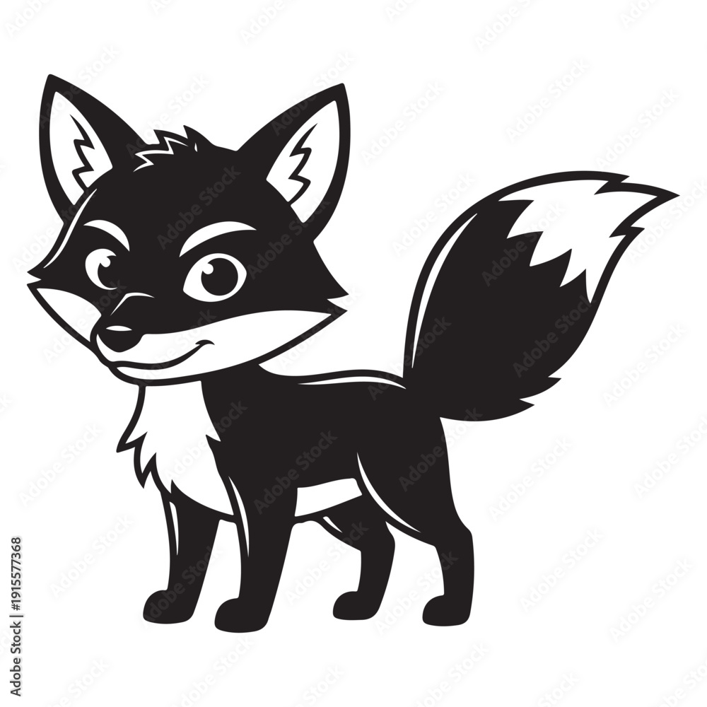 Obraz premium Cartoon Fox Illustration