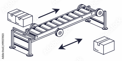 Conveyor belt system used in industrial settings for transporting goods
