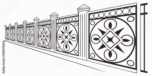 A row of ornate clocks mounted on a decorative fence in a public space.