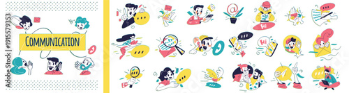 People conversation network. Student social media chat, business work community office discussion online meeting talk dialogue debate negotiate concept, classy vector illustration