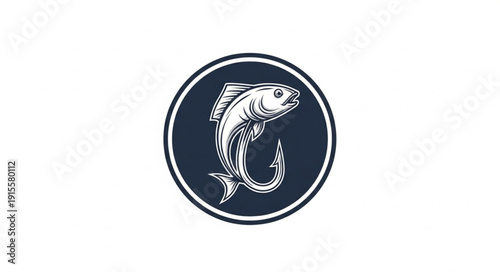 Fish Hook Logo Design Element.