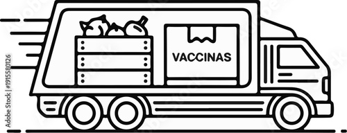 Delivery truck carrying vaccines and produce