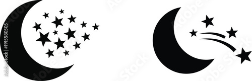 Ramadan vector illustration of crescent moon phases