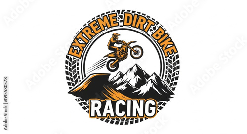 Extreme Dirt Bike Racing Logo Design.
