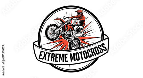 Extreme Motocross Rider Illustration Design.