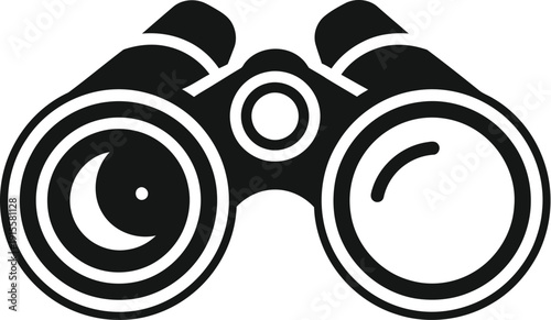 Ramadan vector illustration of binoculars for crescent moon sightings