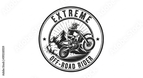Extreme Off Road Motorbike Rider Logo.