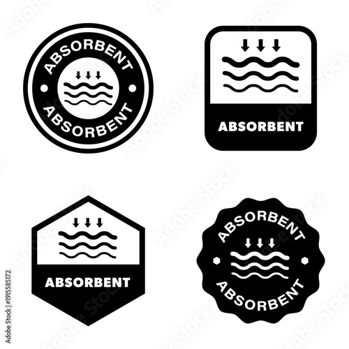 Absorbent vector label for package information and design.