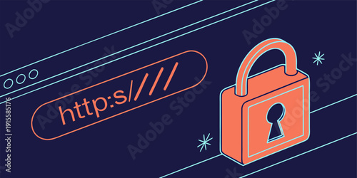 Close-up of digital screen highlighting secure website padlock and www, representing cyber protection and data security.