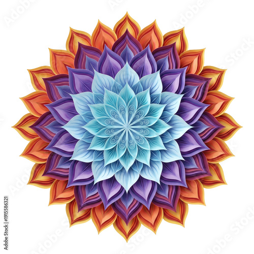 Concentric petal layers mandala object