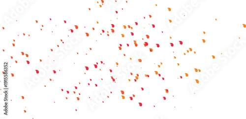 Scattered red and orange dots forming an abstract pattern across a light background