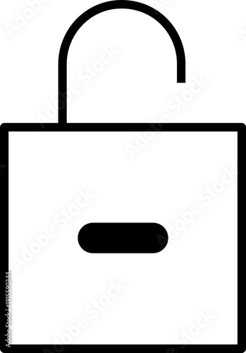 padlock icon unlock icon User interface unlock icon unlock glyph icon unlocked black outline icon for app, ui, ux, and website. vector illustration on transparent background.                          