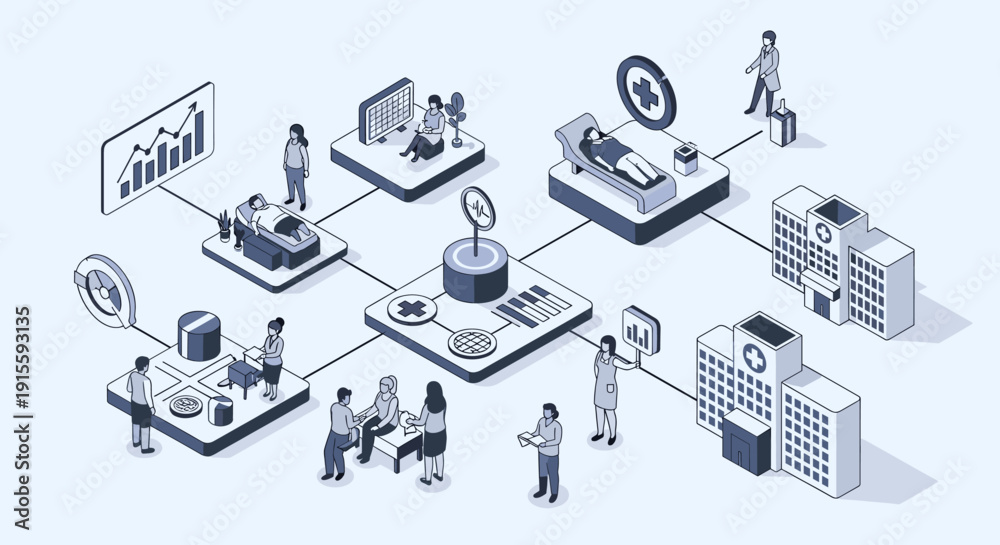 Obraz premium A minimalist illustration evokes curiosity as a man examines large industrial equipment, ideal for manufacturing content.